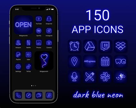 neon blue icons ios 14 - Fritz Wilt