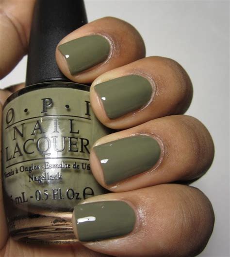 OPI Uh-Oh Roll Down the Window army green color. Really interesting color. Think you could pull ...