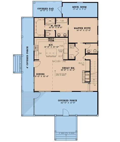 Lake Front Plan: 2,013 Square Feet, 3 Bedrooms, 2.5 Bathrooms - 8318-00263