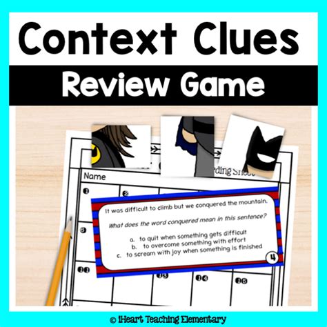 Context Clues Task Cards Game - Print and Digital