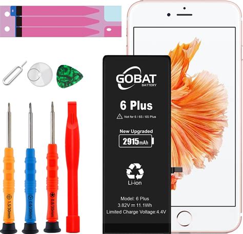 Amazon.com: GOBAT Replacement for iPhone 6 Plus Battery,2915mAh High Capacity Battery for iPhone ...