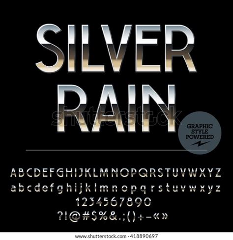 Vector Set Shiny Silver Alphabet Letters Stock Vector (Royalty Free ...