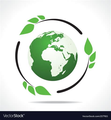 Eco friendly earth with green leaf design Vector Image