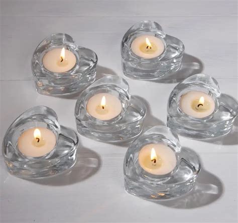 glass heart shape candle holder tea light holders wedding party bridal ...