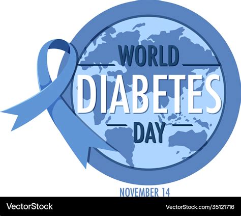 World diabetes day logo or banner with blue Vector Image