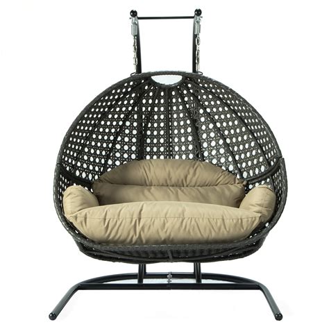 LeisureMod Wicker Hanging Double Egg Swing Chair - Walmart.com - Walmart.com