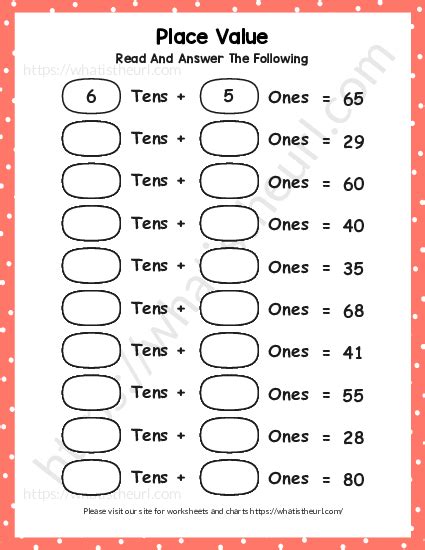 Place Value worksheets - Tens and Ones - Exercise 2 - Your Home Teacher