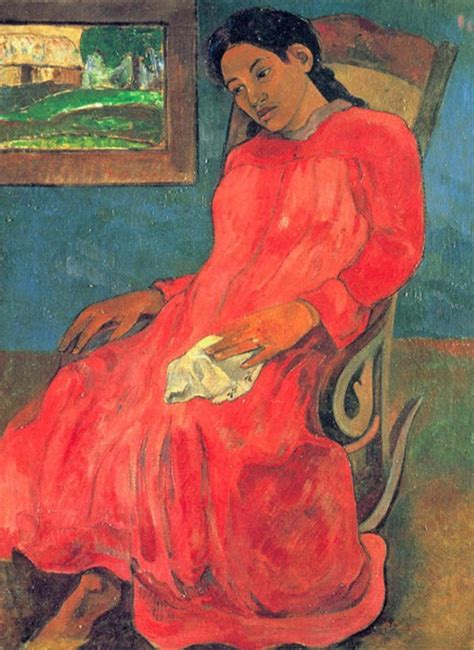 Paul Gauguin - Woman in Red Dress | Painting, Art, Paul gauguin