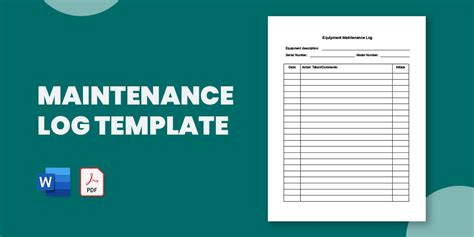 Maintenance Log Template - 17+ Word, Excel, PDF Documents!