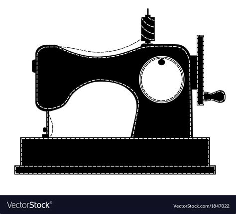 Silhouette of the sewing machine Royalty Free Vector Image