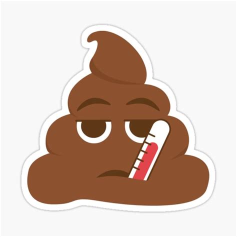 "Poop Emoji - 14 Sick" Sticker for Sale by thesportingcat | Redbubble