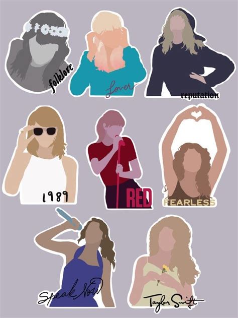 Here is my completed Taylor Swift era sticker collection! ☺️: TaylorSwift | Pegatinas bonitas ...