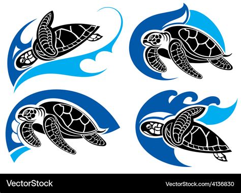 Sea turtles Royalty Free Vector Image - VectorStock