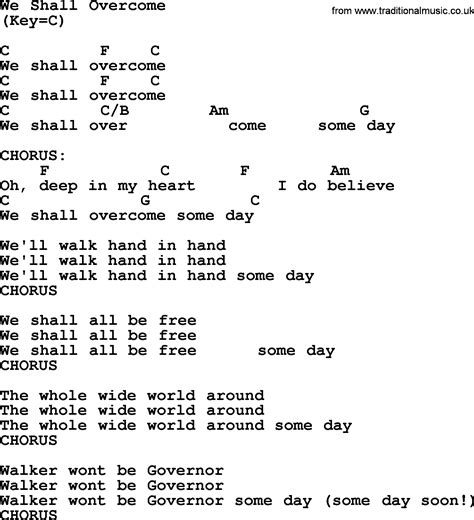 We Shall Overcome - Political, Solidarity, Workers or Union song lyrics ...