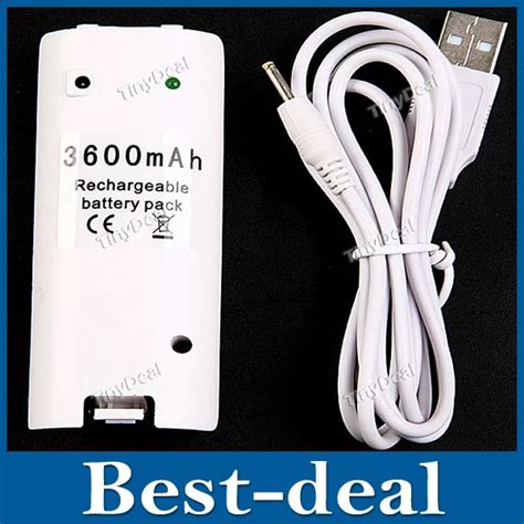 3600mAh Portable Mini Size Rechargeable Backup Battery Pack for Wii Remote Controller on ...