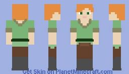 Alex But is a boy (remaked) Minecraft Skin