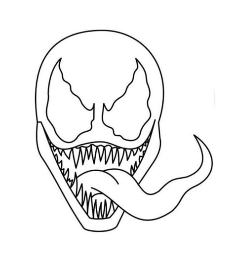 Venom's Face Coloring Page - Free Printable Coloring Pages for Kids