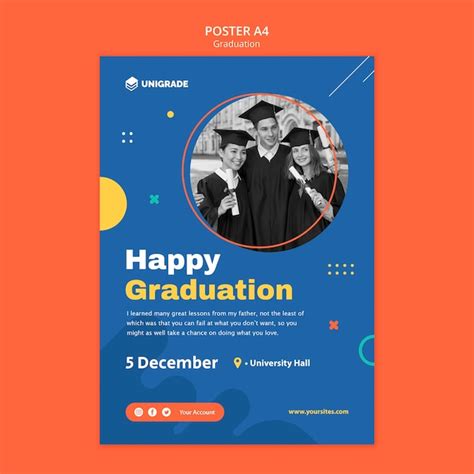 Free PSD | Graduation ceremony invitation template