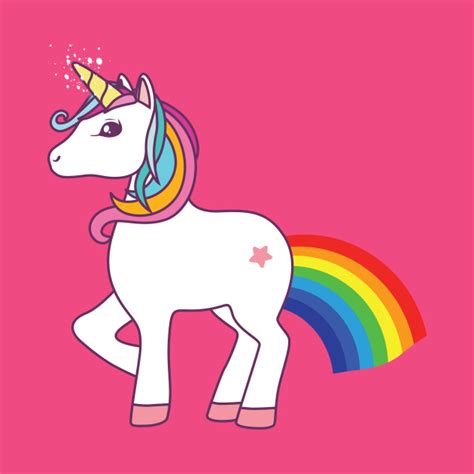 Rainbow Farting Unicorn - Unicorn - T-Shirt | TeePublic