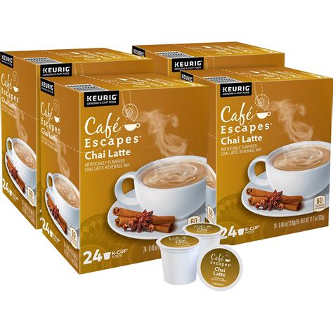 Cafe Escapes Chai Latte Coffee, Keurig® K-Cup® Pods, Light Roast, 96/Carton (10099555068051 ...