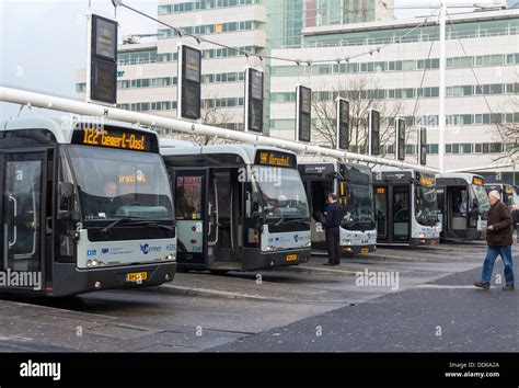 Buses at a bus station in Eindhoven, Holland Stock Photo - Alamy