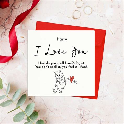 Winnie the Pooh Valentines Day Card - Etsy