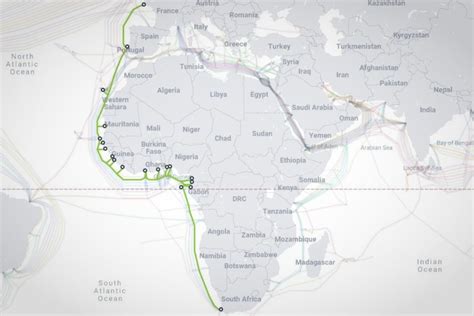 These undersea cables connect South Africa to the world