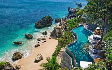 HD wallpaper: Indonesia, Bali, coast, beach, stones, pools | Wallpaper Flare