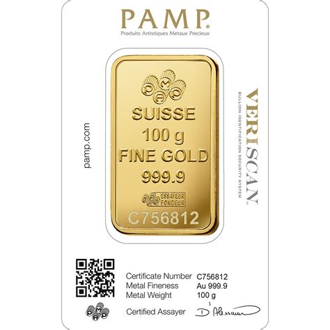 100 gram Gold Bar - PAMP Suisse - Fortuna - 999.9 Fine in Sealed Assay | eBay