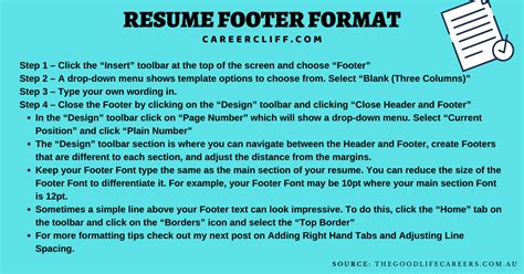 How To Put A Resume Footer with Proper Content - CareerCliff