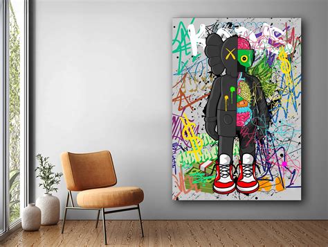 Graffiti Kaws Canvas Painting, Kaws Pop Art, Kaws Prints, Cartoon Wall ...