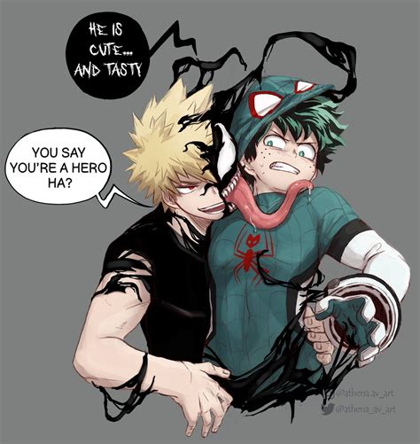 「Venom-Kacchan & Spider-Deku doodles 💚🕷🧡 . #sketch #spidey」Athena-av ...