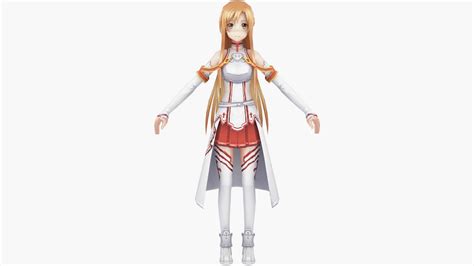 Yuuki Asuna - Sword Art Online Free 3D Model by ilham45