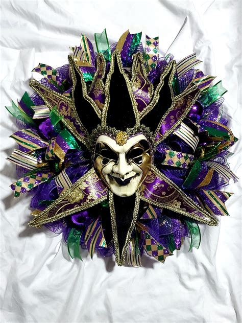 Purple Green and Gold Mardi Gras February Wreath - Etsy