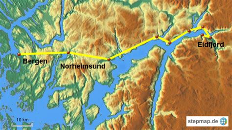 StepMap - Norwegen -Eidfjord - Landkarte für Norwegen