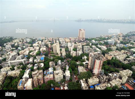 aerial view of mahim with hinduja hospital ; Bombay Mumbai ...