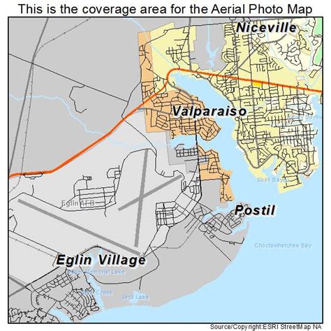 Aerial Photography Map of Valparaiso, FL Florida