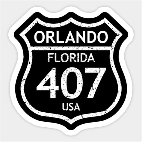 407 Orlando Florida USA Area Code - Orlando Florida - Sticker | TeePublic