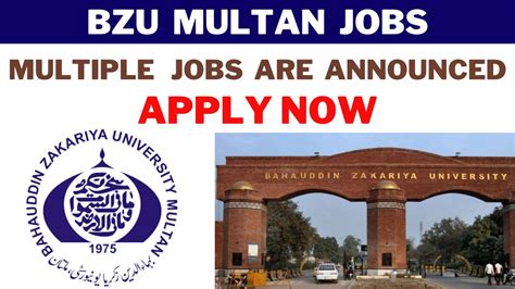 BZU Multan Jobs 2023 - Bahauddin Zakariya University Multan