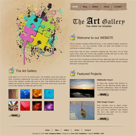 Free Template 135 Art Gallery