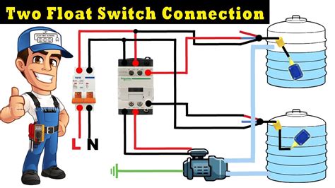 how to connect two float switch two water tank - YouTube