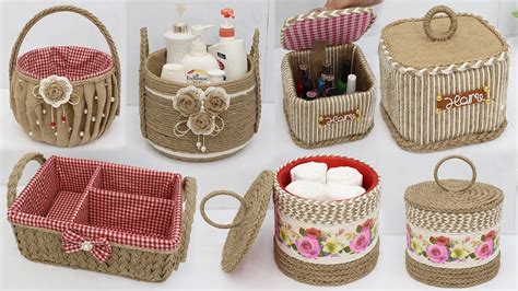 5 Diy Storage Basket Ideas from Waste Material | Jute Craft Ideas - YouTube