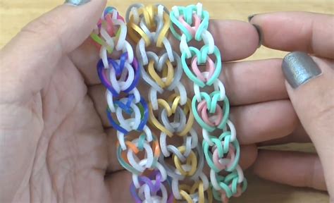 Cutest Heart Link Rainbow Loom Bracelet Tutorial - LoomDaily.com