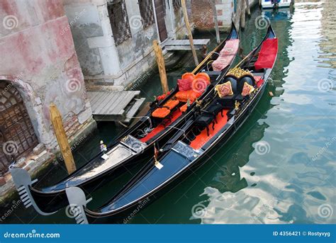 Gondola Boats in Venice stock image. Image of urban, gondola - 4356421