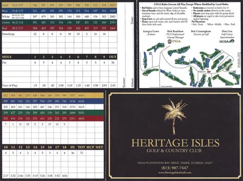 Scorecard - Heritage Isles Golf and Country Club