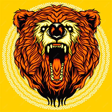 Premium Vector | Roaring bear