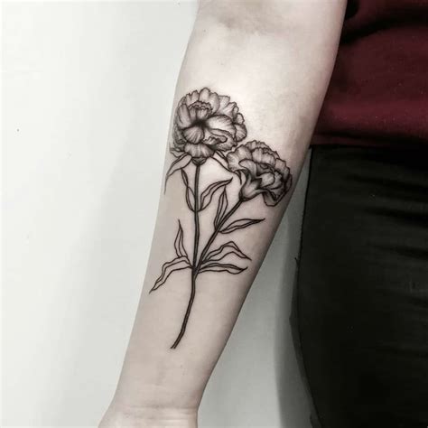 160+ Best Carnation Flower Tattoo Designs With Meanings (2019) | Tattoo ...