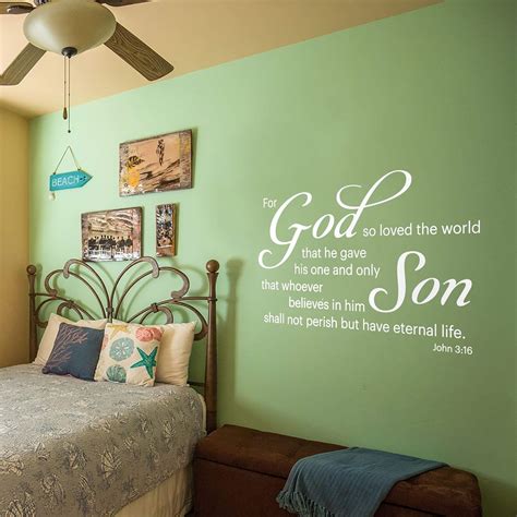 Amazon.com: John Bible Scripture Wall Decor - Removable Wall Decal for ...