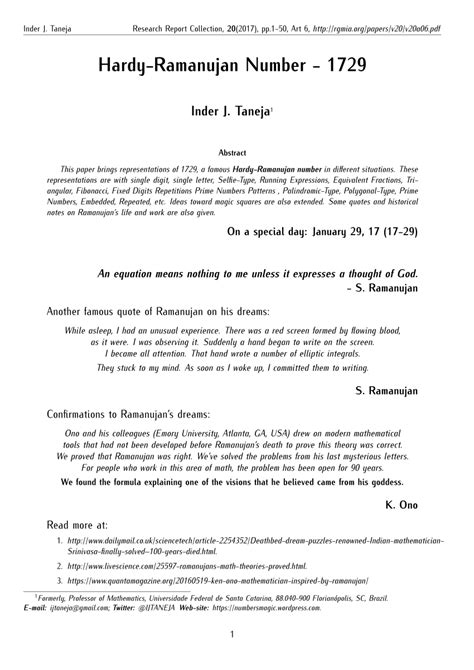 (PDF) Hardy-Ramanujan Number -1729