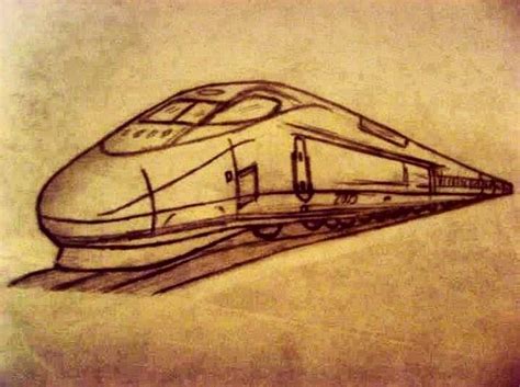 Bullet train Sketch Drawing by Ivan Patino - Pixels